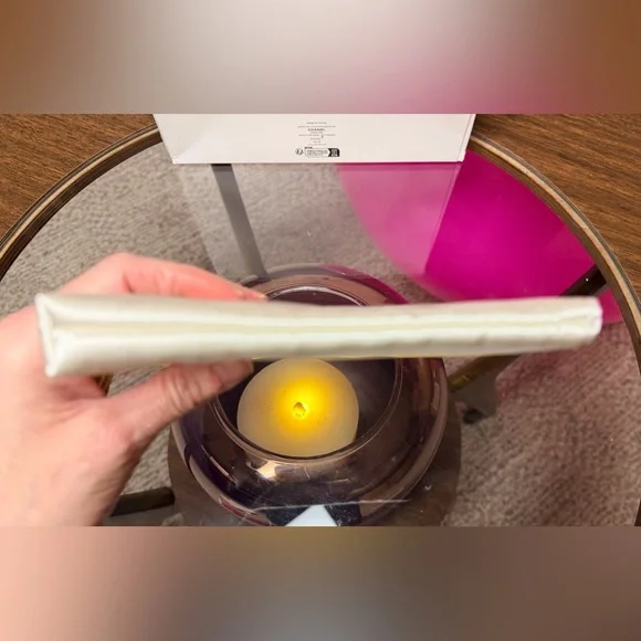 Chanel Coco Mademoiselle Satin Cosmetic Pouch. Stitched Sequins on Front. NIB - Picture 6 of 10